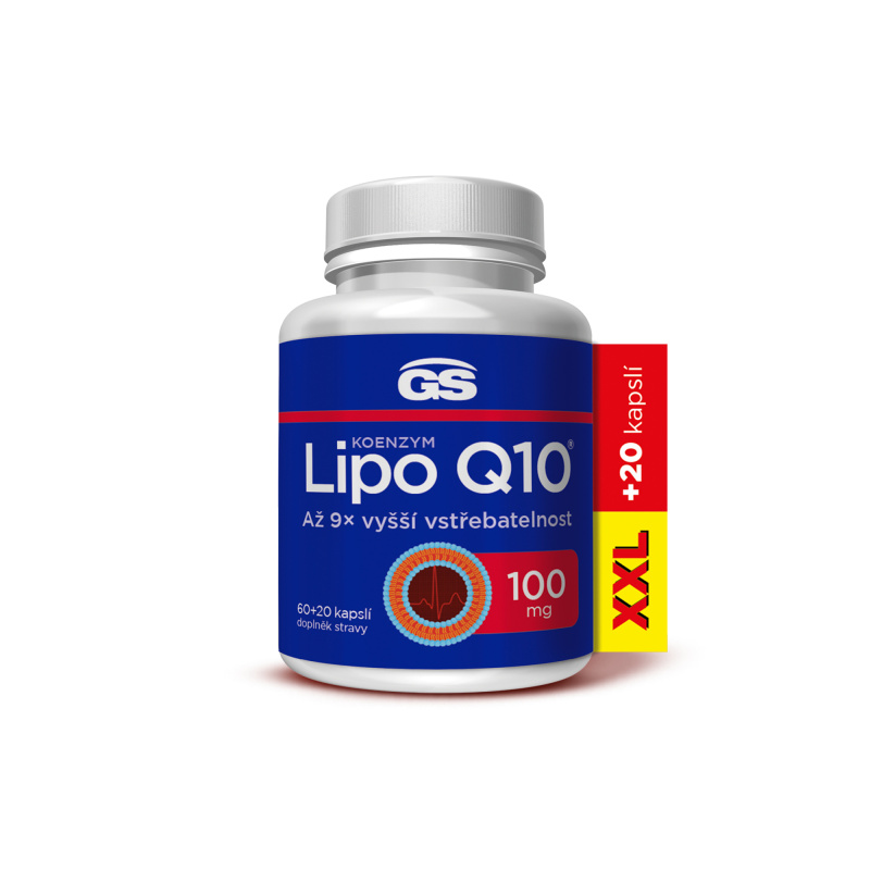 GS Koenzym Lipo Q10 100 mg XXL 60 + 20 kapslí