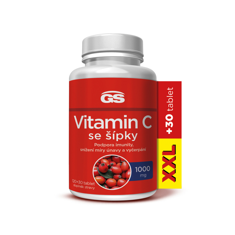 GS Vitamin C1000 se šípky XXL 120 + 30 tablet