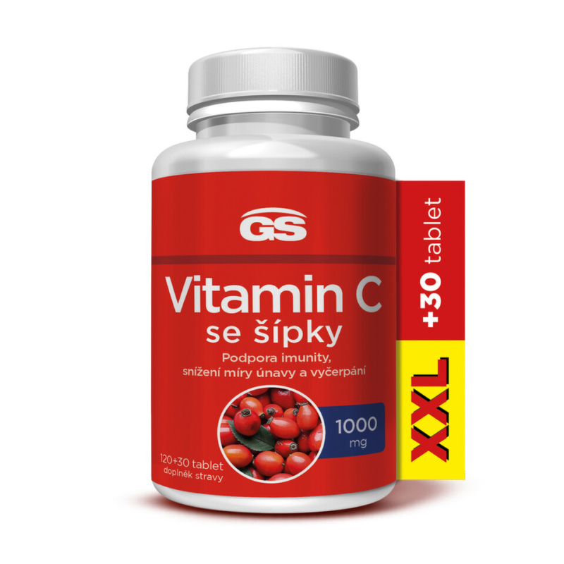 GS Vitamin C1000 se šípky XXL 120 + 30 tablet