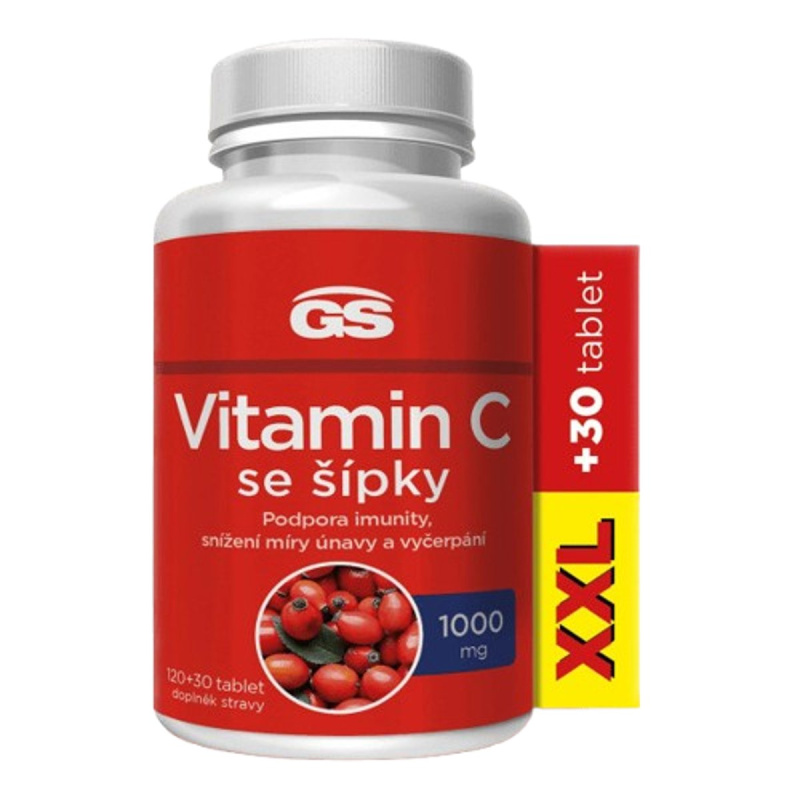 GS Vitamin C1000 se šípky XXL 120 + 30 tablet