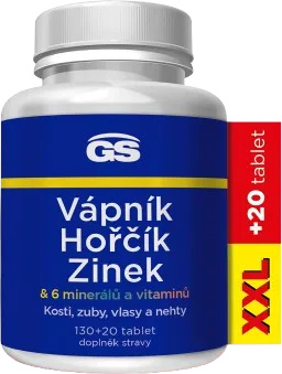 GS Vápník hořčík zinek XXL 130 + 20 tablet