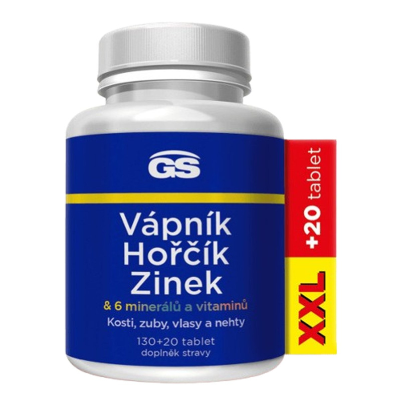 GS Vápník hořčík zinek XXL 130 + 20 tablet