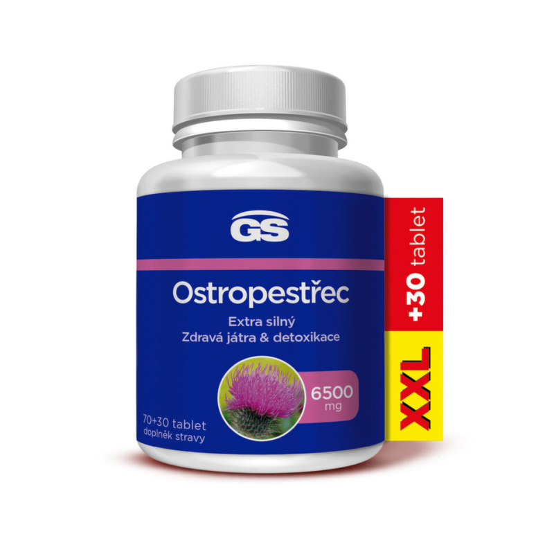 GS Ostropestřec 6500 mg XXL 70 + 30 tablet