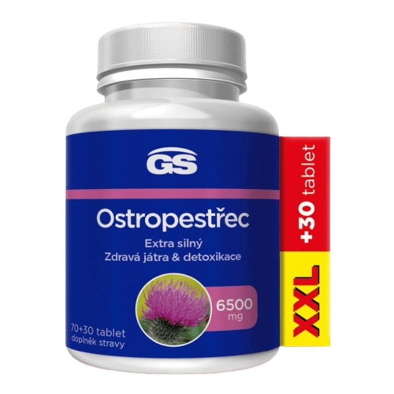 GS Ostropestřec 6500 mg XXL 70 + 30 tablet