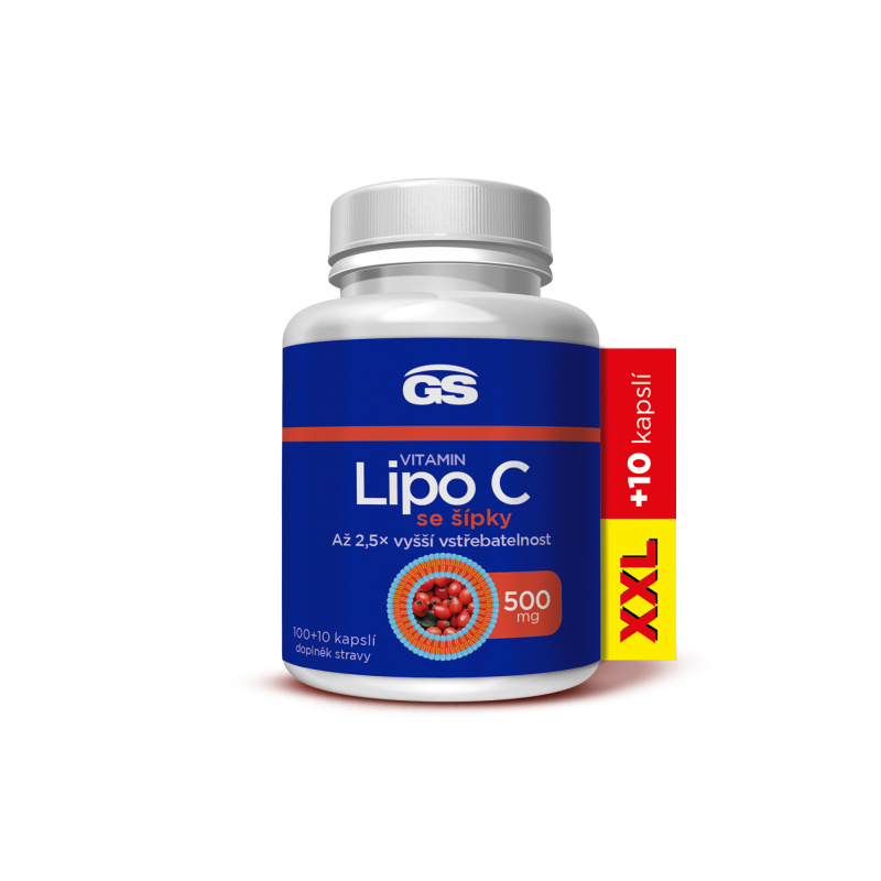 GS Vitamin Lipo C 500 mg se šípky XXL 100 + 10 kapslí
