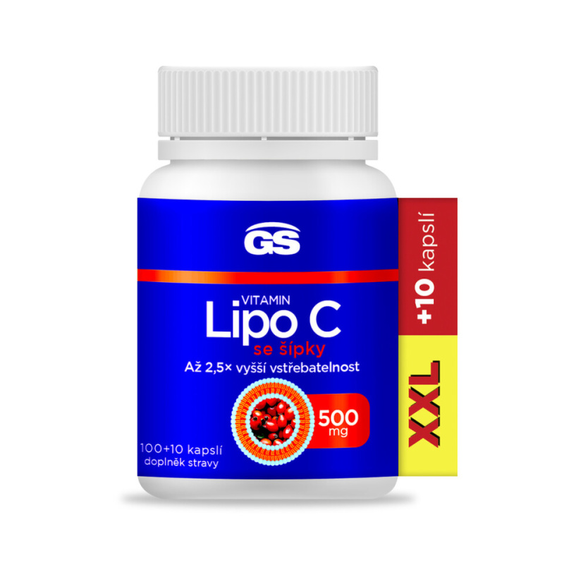 GS Vitamin Lipo C 500 mg se šípky XXL 100 + 10 kapslí