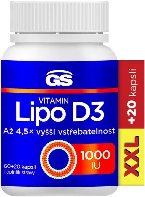 GS Vitamin Lipo D3 1000 IU XXL 60 + 20 kapslí