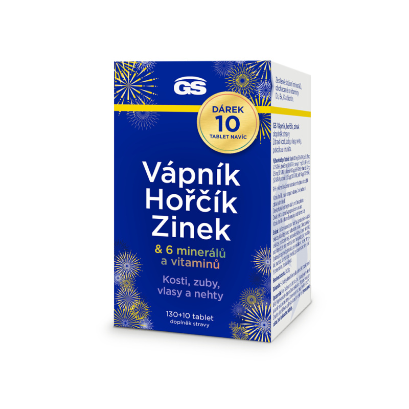 GS Vápník, hořčík, zinek 130+10 tablet NAVÍC