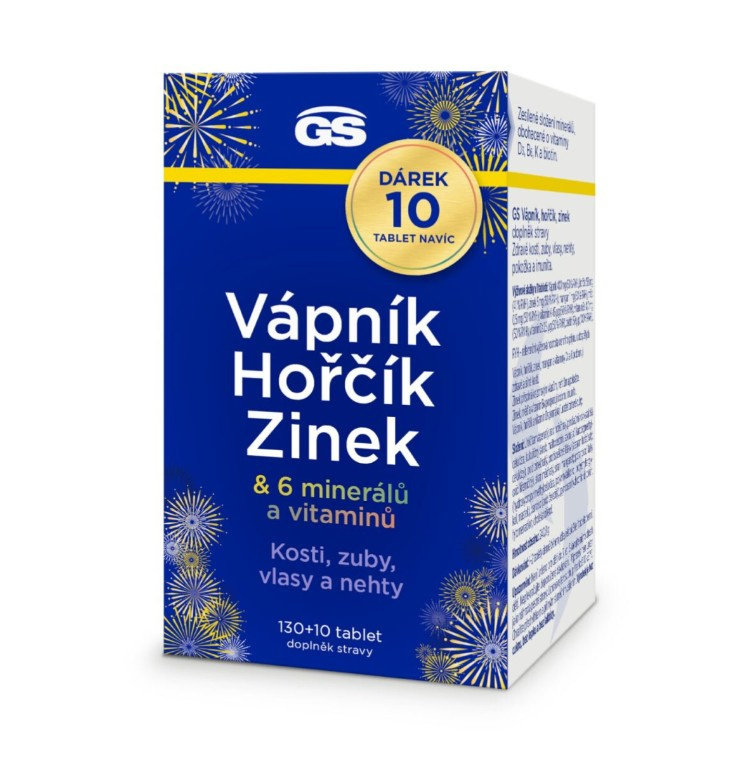 GS Vápník, hořčík, zinek 130+10 tablet NAVÍC