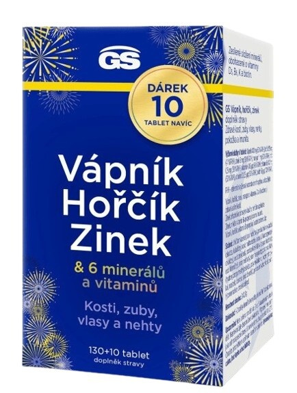 GS Vápník, hořčík, zinek 130+10 tablet NAVÍC