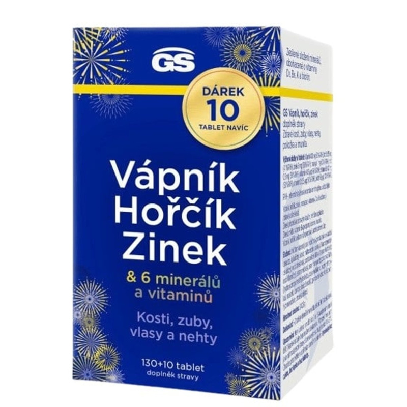 GS Vápník, hořčík, zinek 130+10 tablet NAVÍC