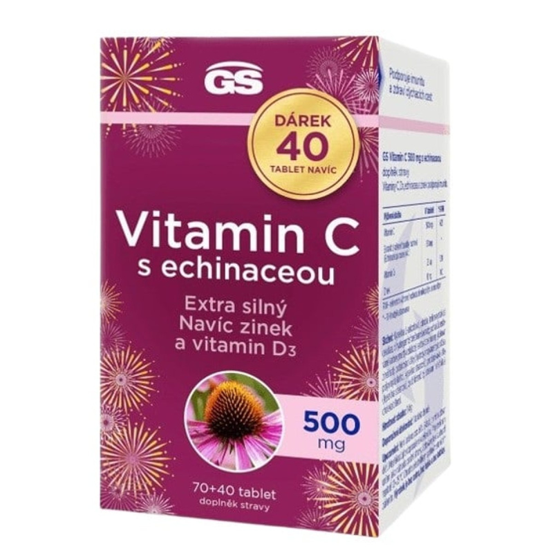GS Vitamin C 500 s echinaceou 70+40 tablet NAVÍC