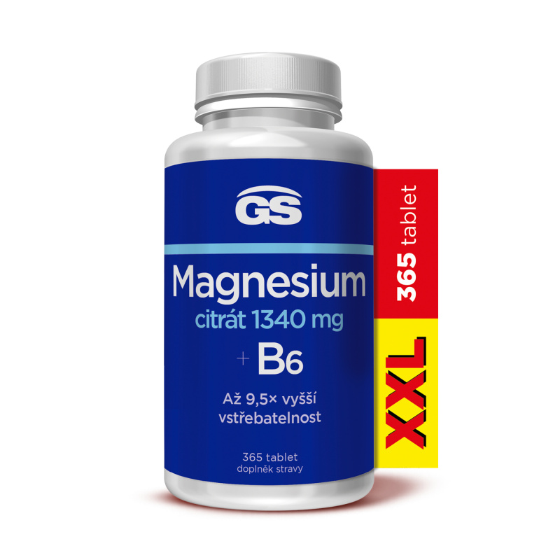 GS Magnesium citrát 1340 mg B6 XXL 365 tablet