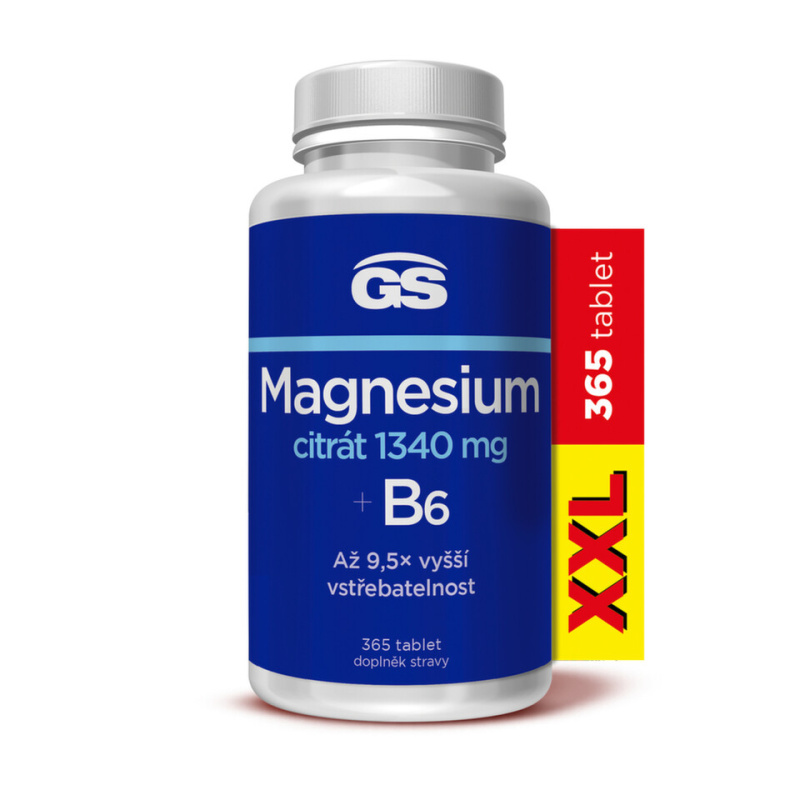 GS Magnesium citrát 1340 mg B6 XXL 365 tablet
