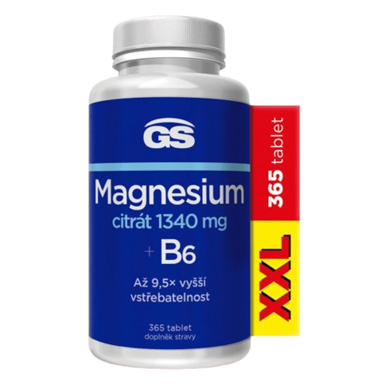GS Magnesium citrát 1340 mg B6 XXL 365 tablet