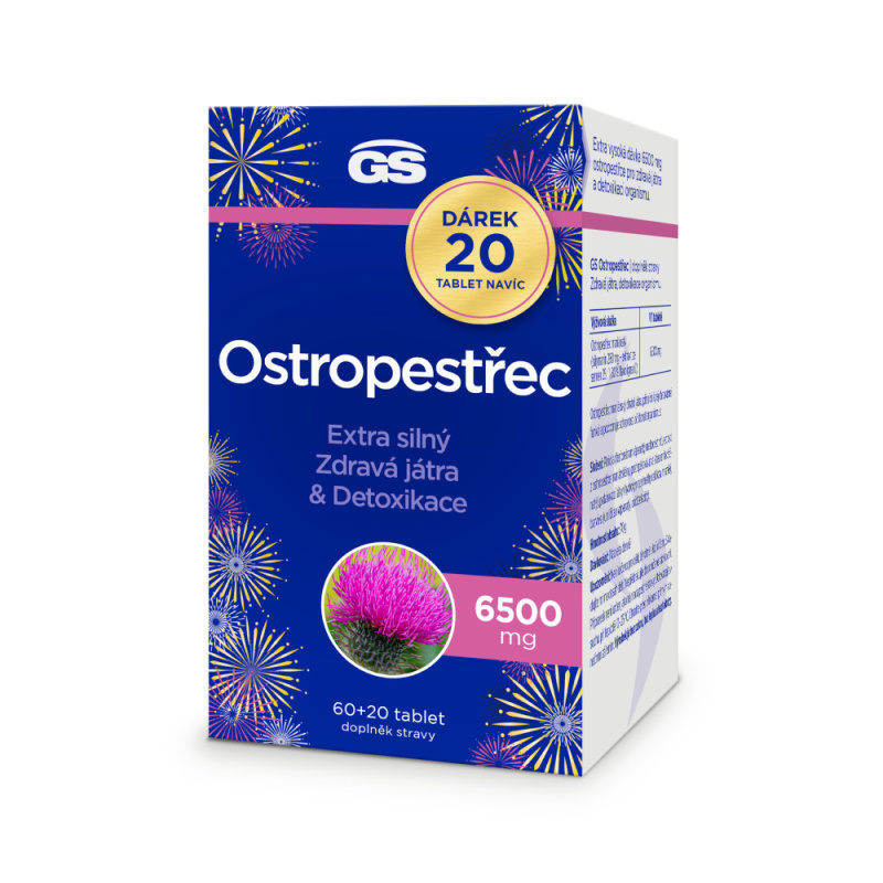 GS Ostropestřec 6500 mg 60+20 tablet NAVÍC