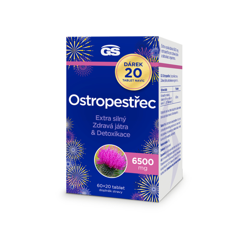 GS Ostropestřec 6500 mg 60+20 tablet NAVÍC