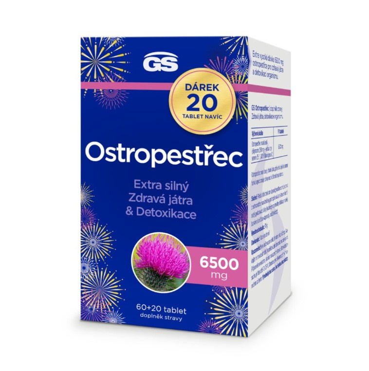 GS Ostropestřec 6500 mg 60+20 tablet NAVÍC