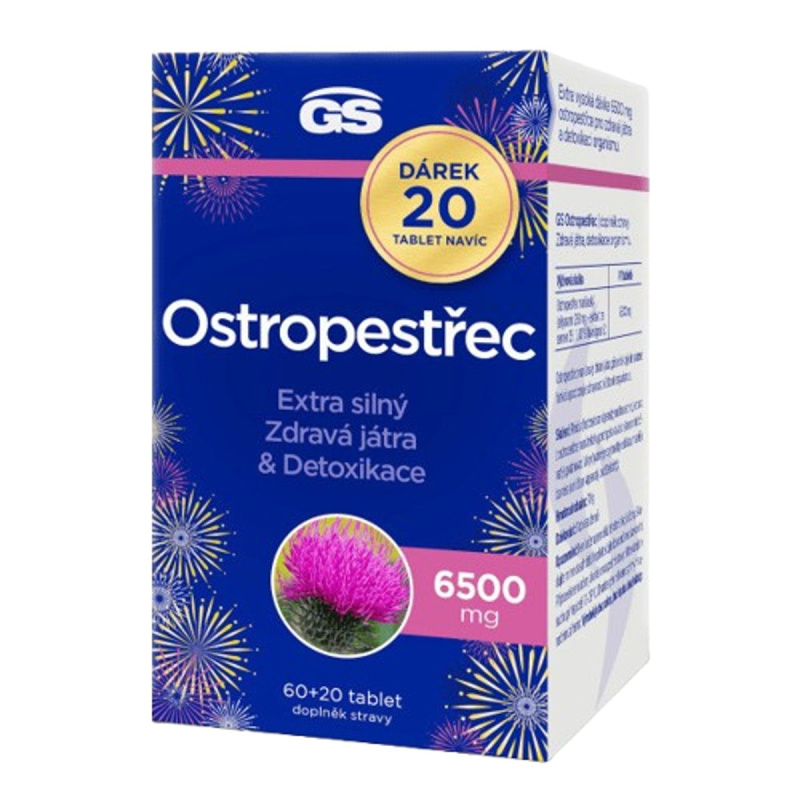GS Ostropestřec 6500 mg 60+20 tablet NAVÍC