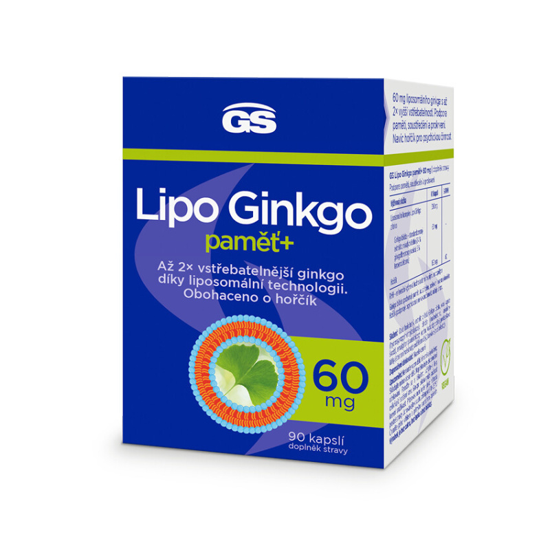GS Lipo Ginkgo paměť+ 60mg cps.90