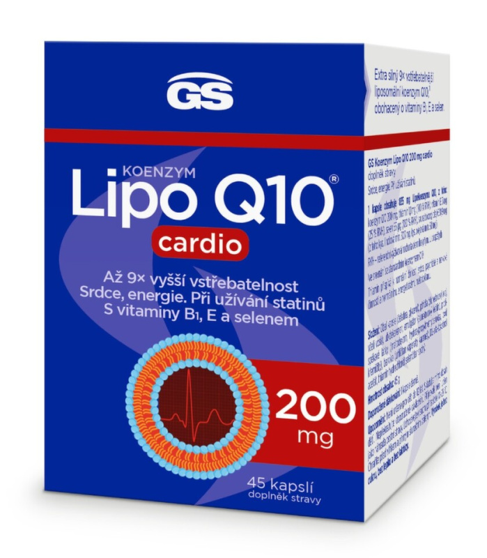 GS Koenzym Lipo Q10 200 mg cardio 45 kapslí