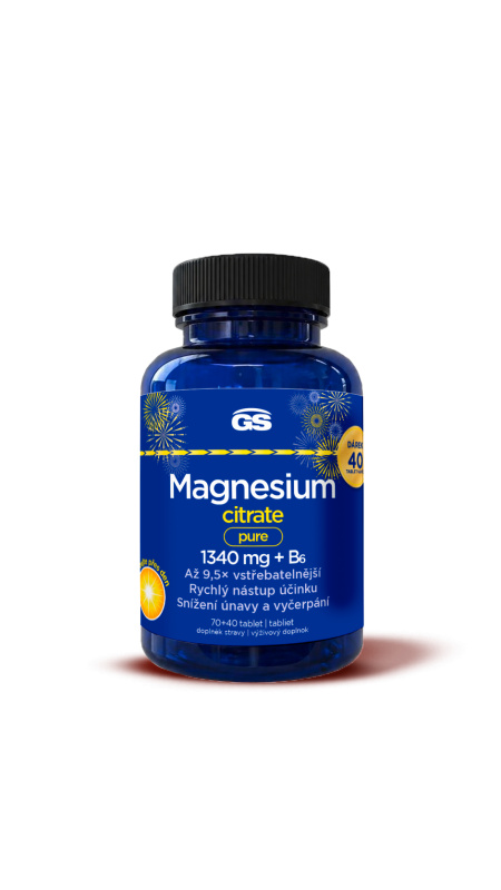 GS Magnesium citrate pure 1340mg+B6 tbl.70+40 dár.