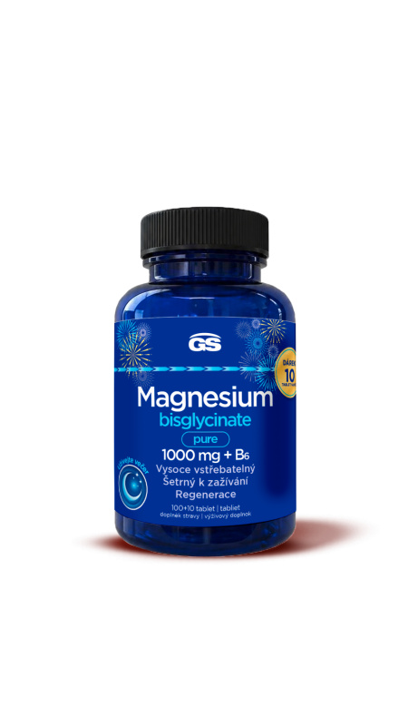 GS Magnesium bisglyc.pur.1000mg+B6 tbl.100+10 dár.