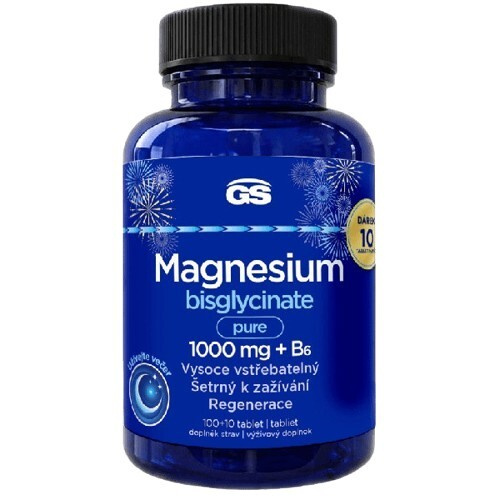 GS Magnesium bisglyc.pur.1000mg+B6 tbl.100+10 dár.