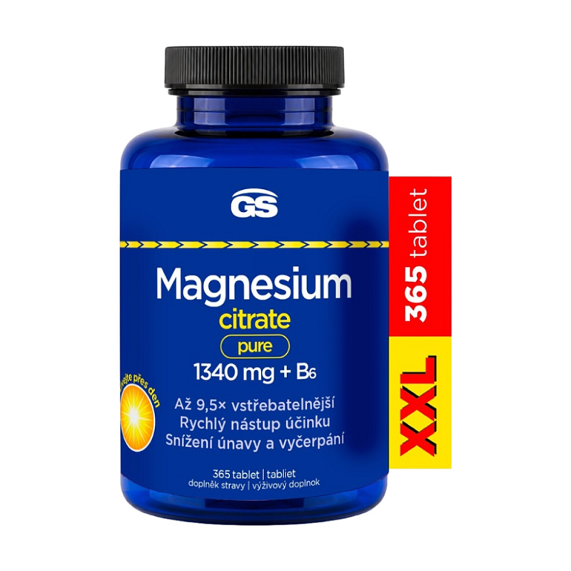 GS Magnesium citrate pure 1340mg+B6 tbl.365 XXL