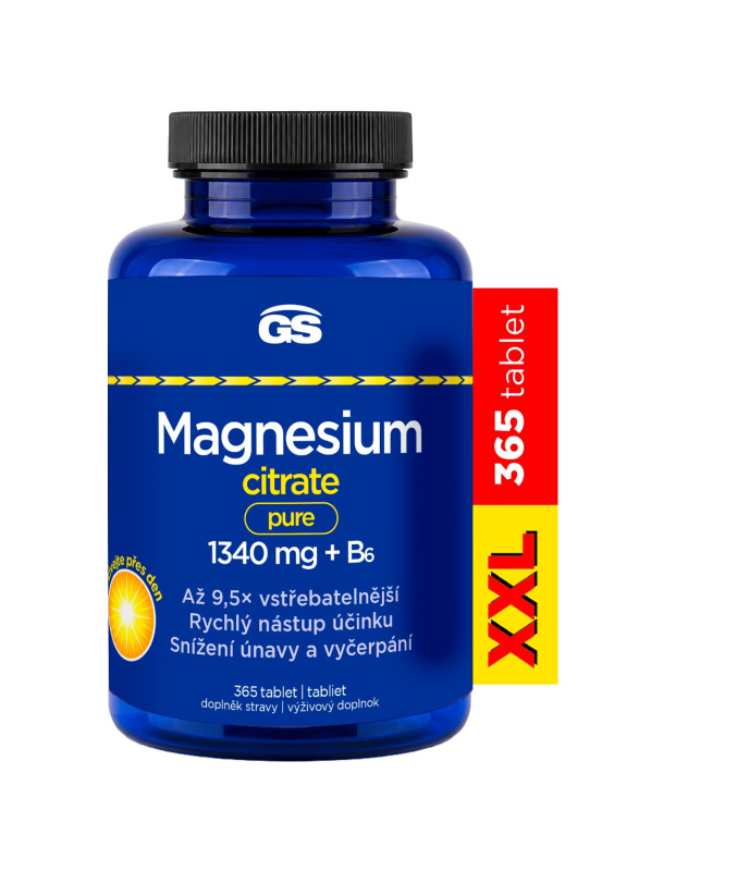 GS Magnesium citrate pure 1340mg+B6 tbl.365 XXL