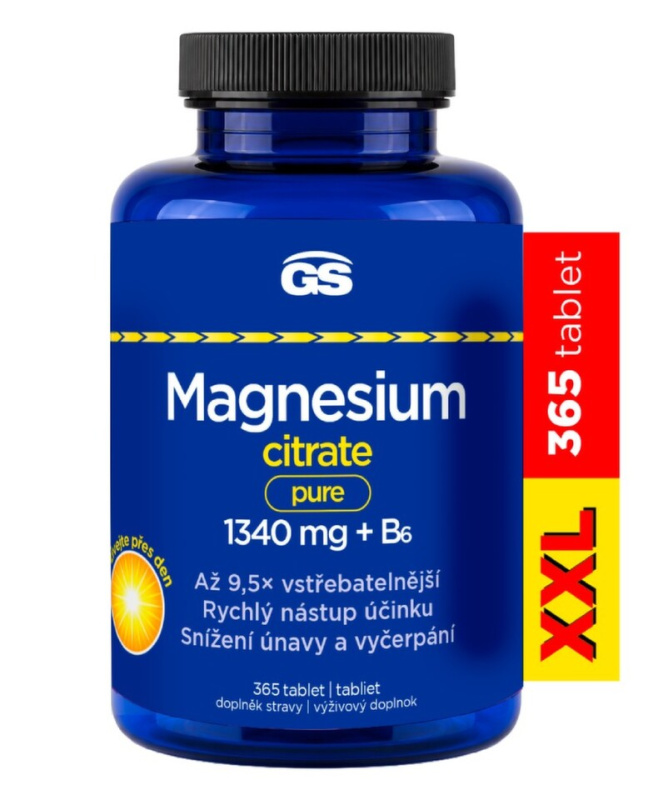 GS Magnesium citrate pure 1340mg+B6 tbl.365 XXL