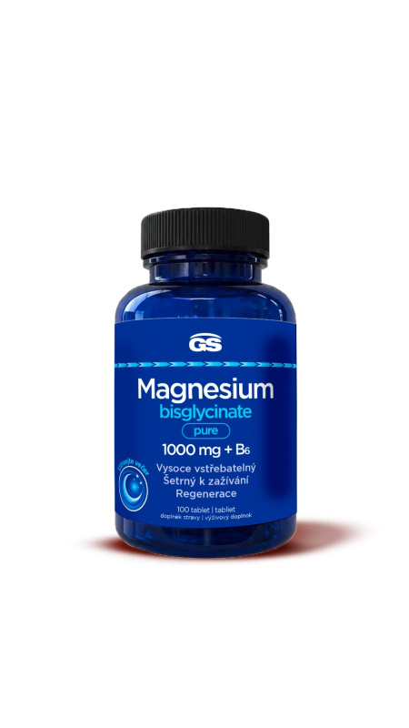 GS Magnesium bisglyc.pure 1000mg+B6 tbl.100+30 XXL