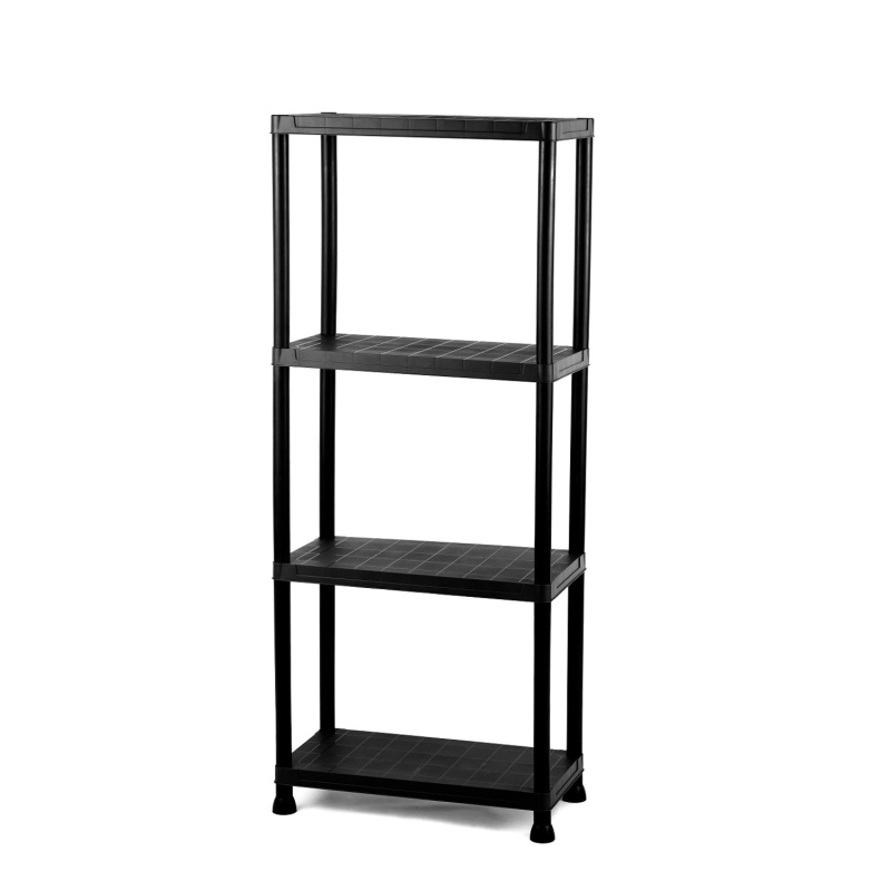 Igotrend Plastový policový regál Practic černý 4 police, 60 x 30 x 138 cm