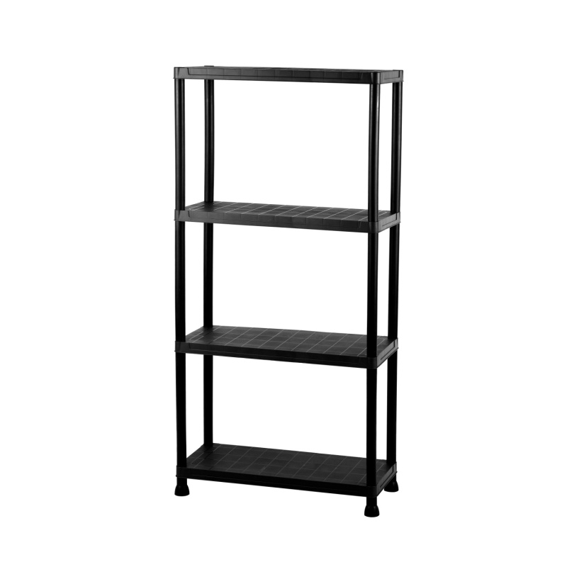 Igotrend Plastový regál černý, 4 police, 140 x 80 x 30 cm