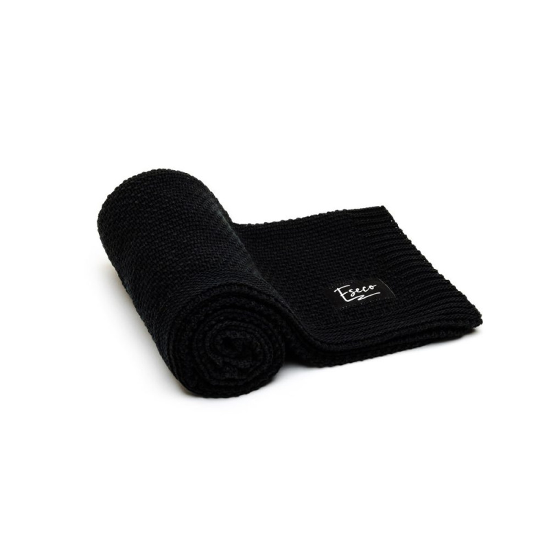 T-TOMI Pletená deka Black, černá, 80 x 100 cm