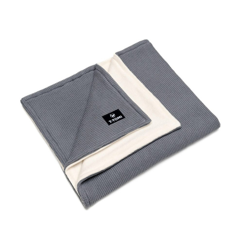 T-Tomi Pletená deka Winter, Dark grey waves