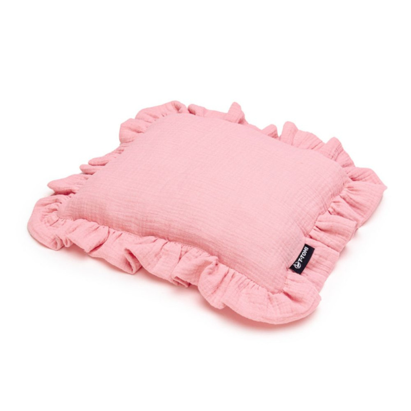 T-tomi BIO Mušelínový polštářek s volánkem Pink