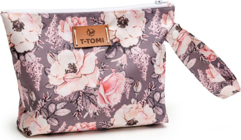 T-TOMI Small Baggie Grey flowers
