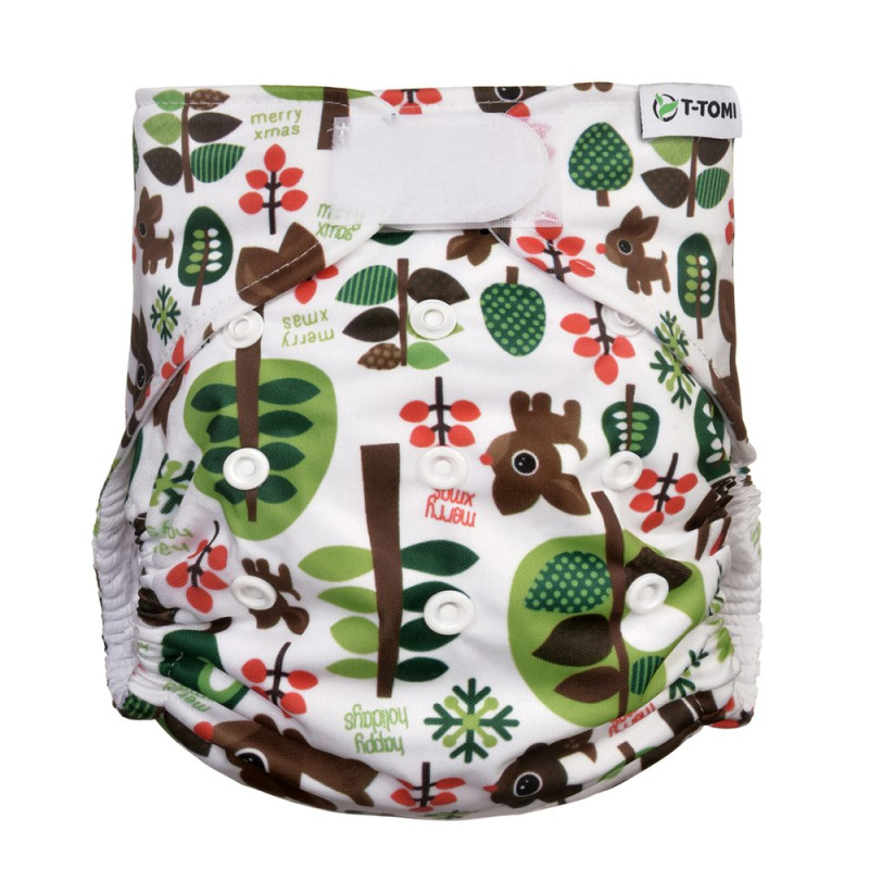 T-tomi Kapsová plena AIO suchý zip 3-15 kg 1 ks trees
