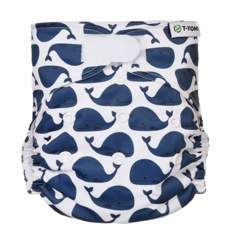 T-tomi Kapsová plena AIO suchý zip 3-15 kg 1 ks whales