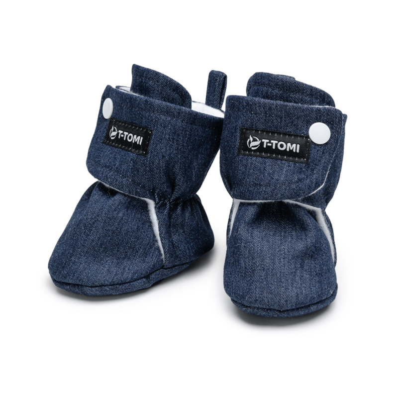 T-TOMI Capáčky Navy DENIM (0-3 měsíce)