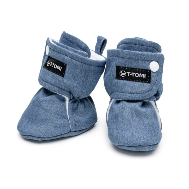 T-TOMI Capáčky Washed DENIM (3-6 měsíců)