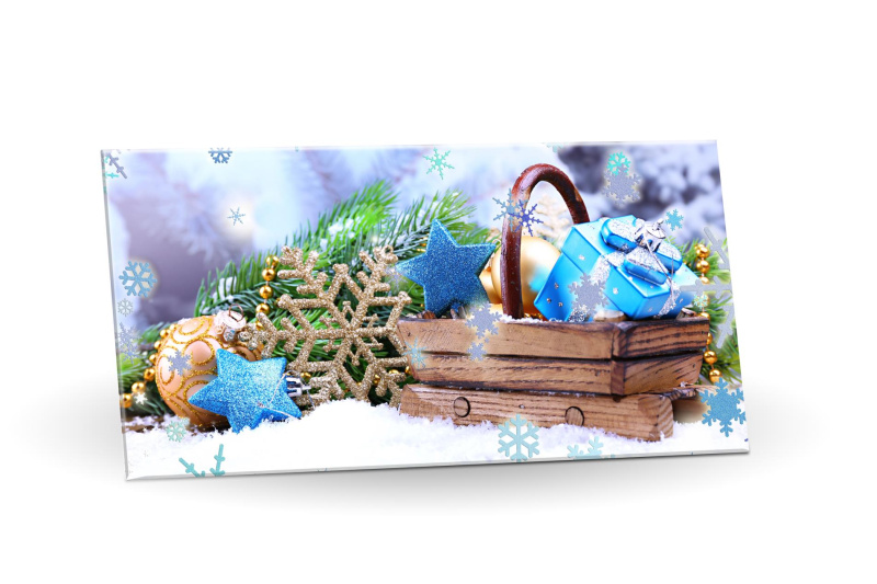 Mléčná čokoláda s mandlemi a malinami, Vánoční košík, 175 g