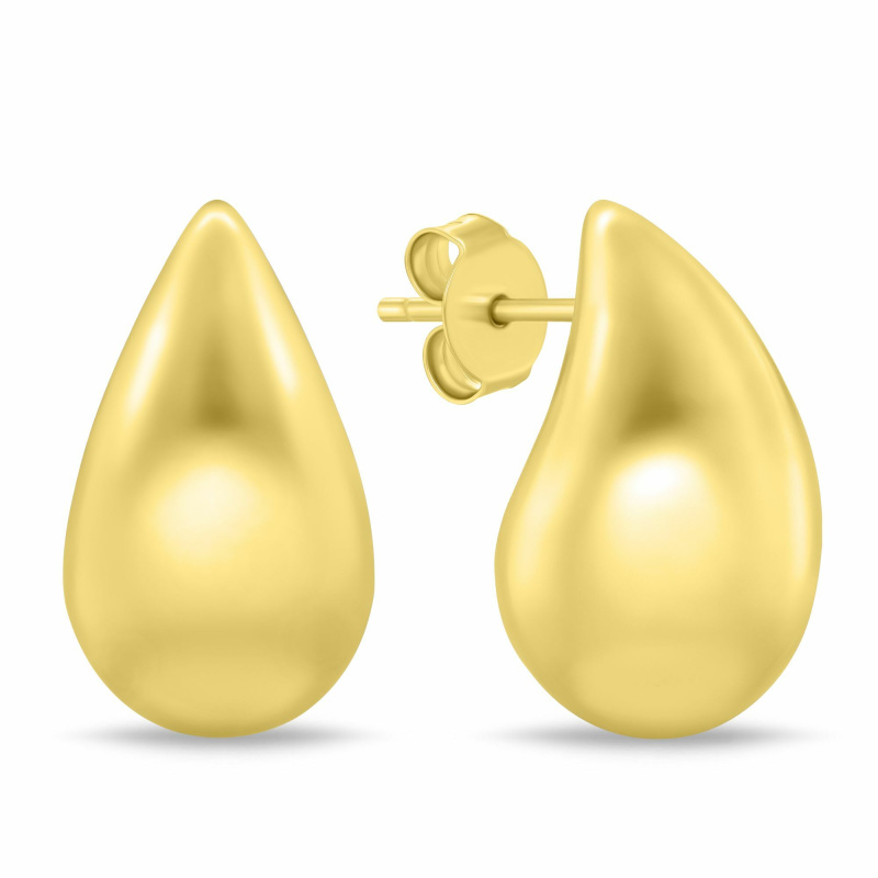 Brilio Silver Půvabné pozlacené visací náušnice Tear drop EA1090Y