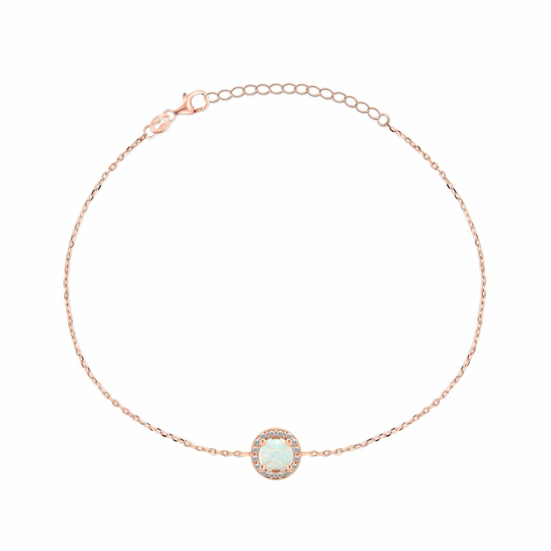 Brilio Silver Nádherný pozlacený náramek se syntetickým opálem BRC31R