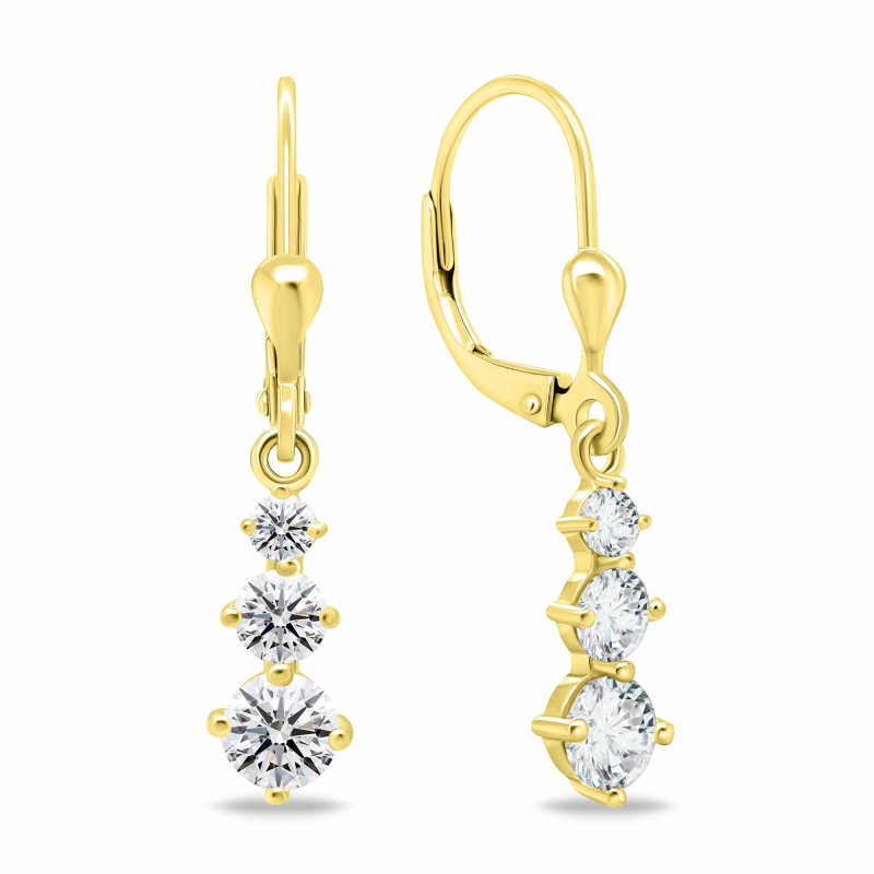 Brilio Silver Krásné pozlacené náušnice se zirkony EA656Y