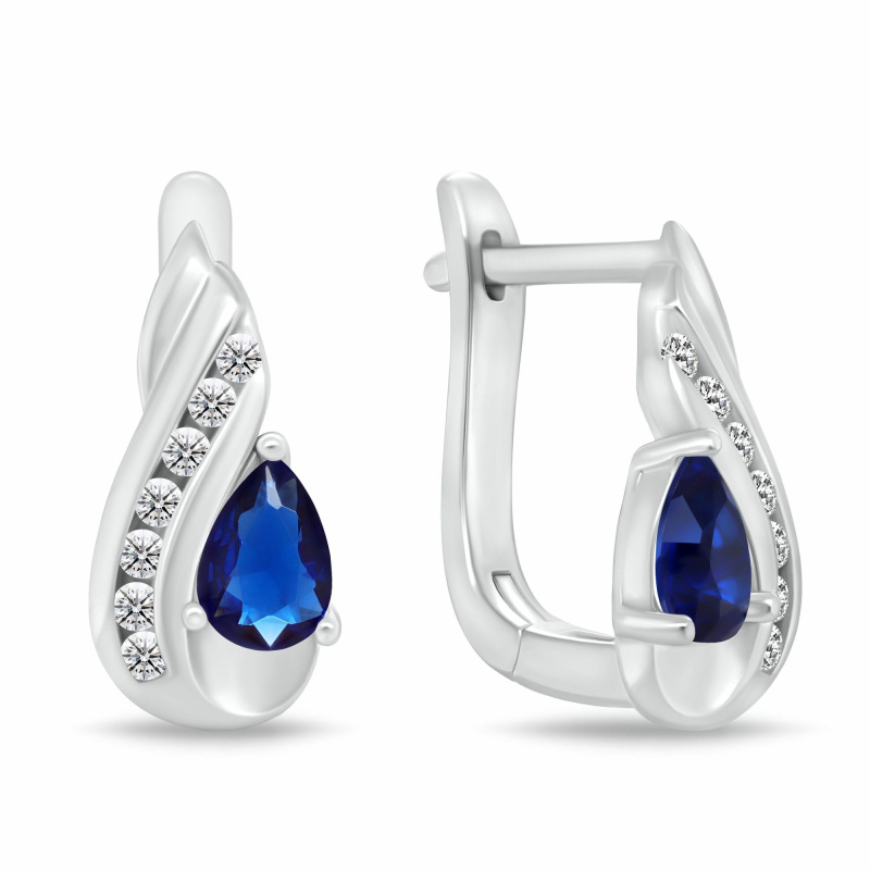 Brilio Silver Visací stříbrné náušnice s kubickými zirkony EA1195WB