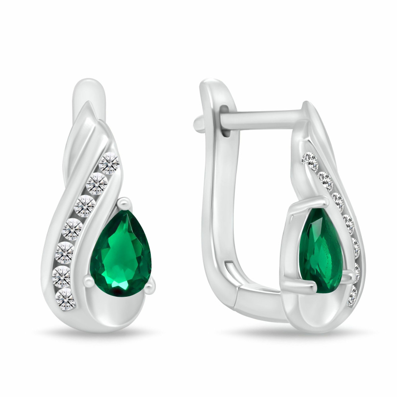 Brilio Silver Visací stříbrné náušnice s kubickými zirkony EA1195WG