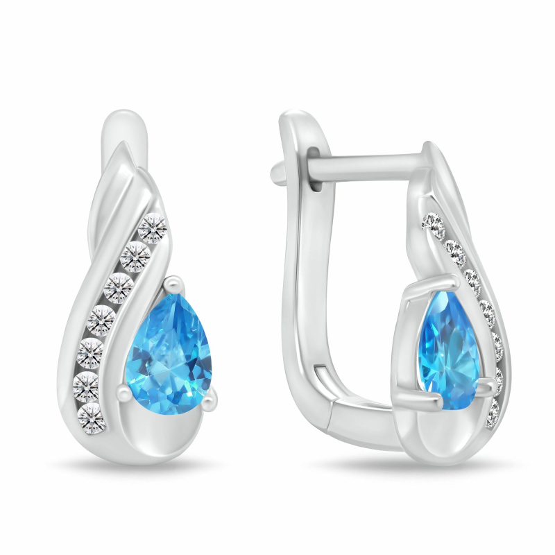 Brilio Silver Visací stříbrné náušnice s kubickými zirkony EA1195WAQ