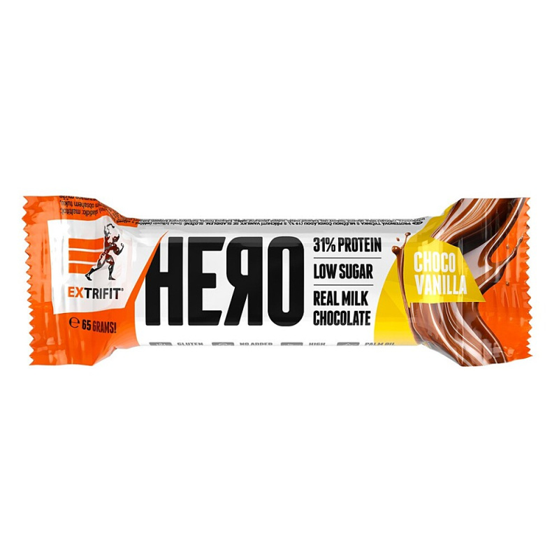 Extrifit Hero Protein Bar 31%, Proteinová tyčinka, 65 g Příchuť: Čokoláda/Vanilka